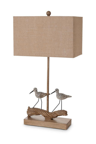 Set of Two 30" Brown Sand Piper Bird Table Lamps With Brown Shade
