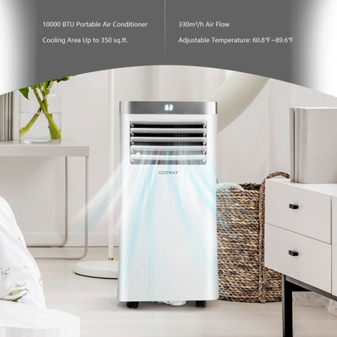 10000BTU 3-in-1 Portable Air Conditioner with Remote Control-White 10000BTU