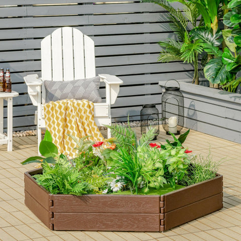 Raised Garden Bed Set for Vegetable and Flower-Brown Raised Garden Bed Set