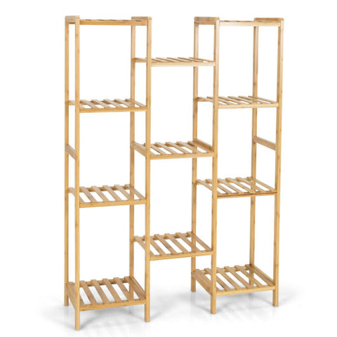 9/11-Tier Bamboo Plant Stand for Living Room Balcony Garden-11-Tier