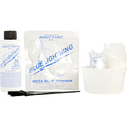 Blue Lightening Super Strength Hair Lightening Kit: Bleach Powder & 30 Volume Cream Developer & Mixing Tub & Tint Brush