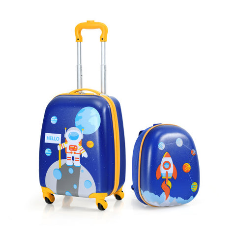 2 Pieces Kids Luggage Set with Backpack and Suitcase for Travel 2 Pieces