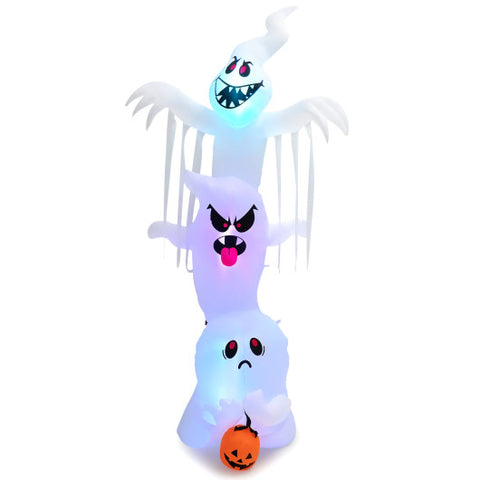 10 Feet Giant Inflatable Halloween Overlap Ghost Decoration with Colorful