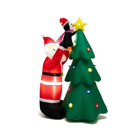6 Feet Inflatable Christmas Tree and Santa Claus with LED and Air Blower 6