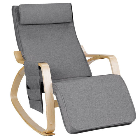 Comfortable Lounge Rocking Chair with Removable Cushion Cover and Side