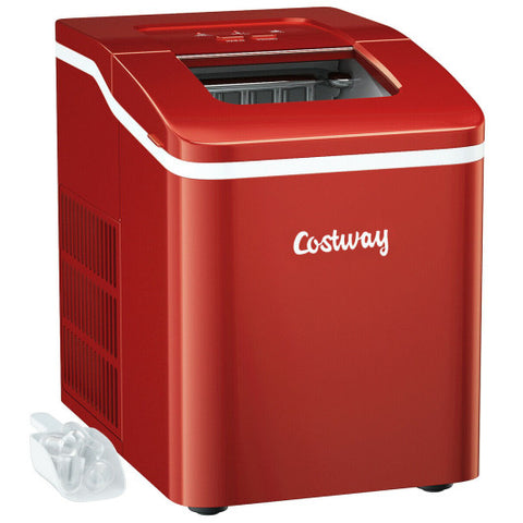 Portable Countertop Ice Maker Machine with Scoop-Red Portable Countertop