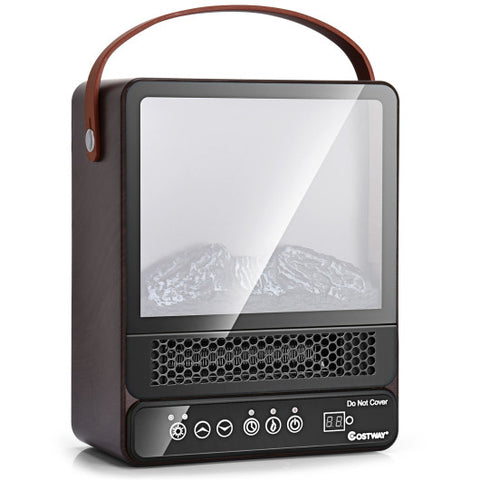 1500W Electric Fireplace Tabletop Portable Space Heater with 3D Flame