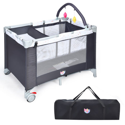 Portable Baby Playard Playpen Nursery Center with Mattress Portable Baby