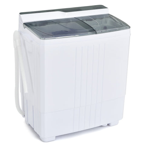 Twin Tub Portable Washing Machine with Timer Control and Drain Pump for