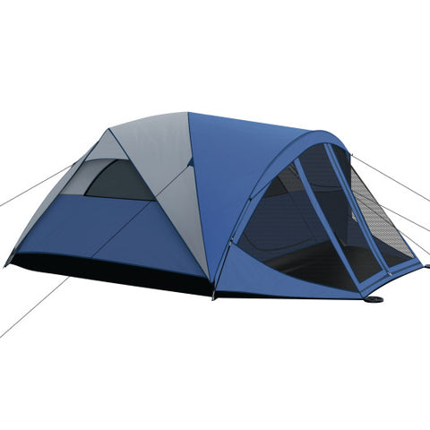 6-Person Large Camping Dome Tent with Screen Room Porch and Removable