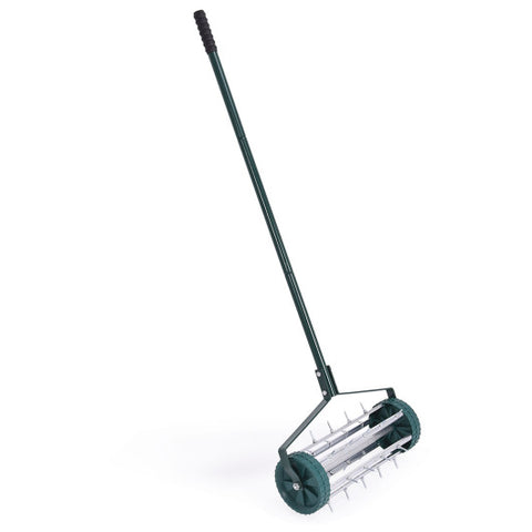 18 Inch Rolling Lawn Aerator with 3-Piece Handle for Soil Lawn 18 Inch