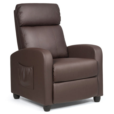 Recliner Sofa Wingback Chair with Massage Function-Brown Recliner Sofa