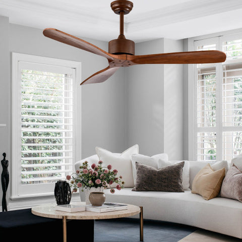 52 Inch Modern Ceiling Fan Indoor Outdoor Brushed Nickel Finish with Remote