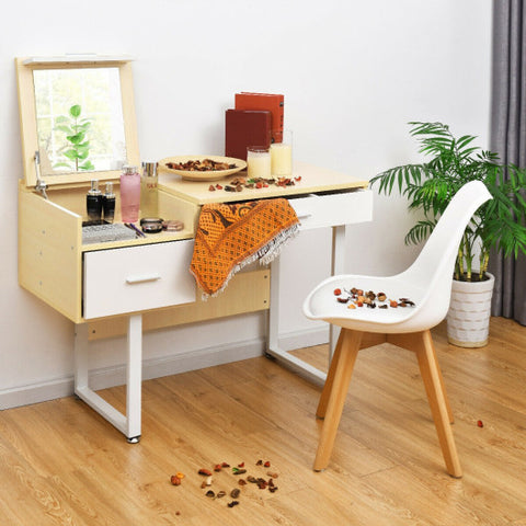 Makeup Table Writing Desk with Flip Top Mirror Makeup Table Writing Desk