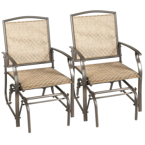 2 Pieces Patio Swing Single Glider Chair Rocking Seating 2 Pieces Patio