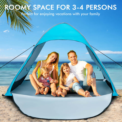 Automatic Pop-up Beach Tent with Carrying Bag-Blue Automatic Pop-up Beach