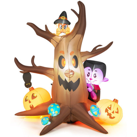 6 Feet Inflatable Halloween Dead Tree with Pumpkin Blow up Ghost Tree and