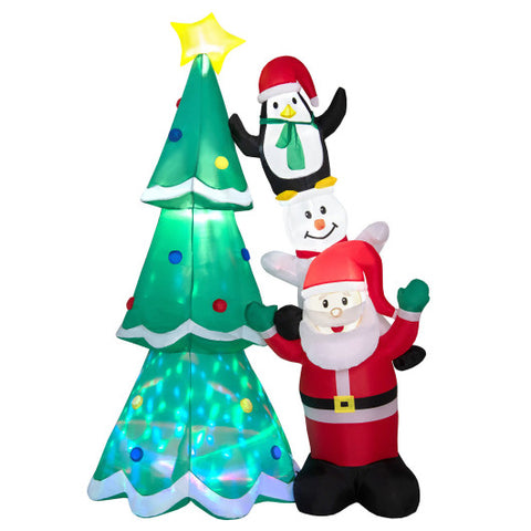 8.7 Feet Inflatable Christmas Tree with Santa Claus and Snowman and Penguin