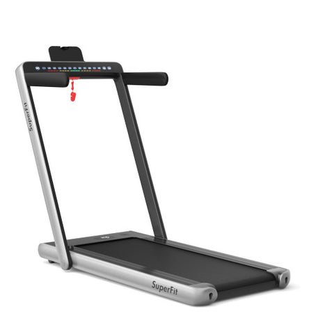 2-in-1 Electric Motorized Health and Fitness Folding Treadmill with Dual