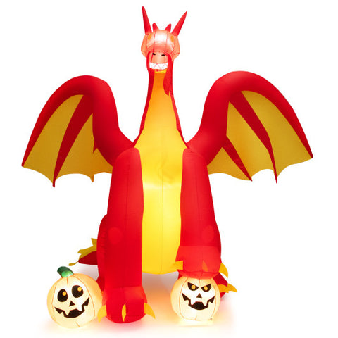 10 Feet Outdoor Halloween Decor Giant Inflatable Animated Fire Dragon with
